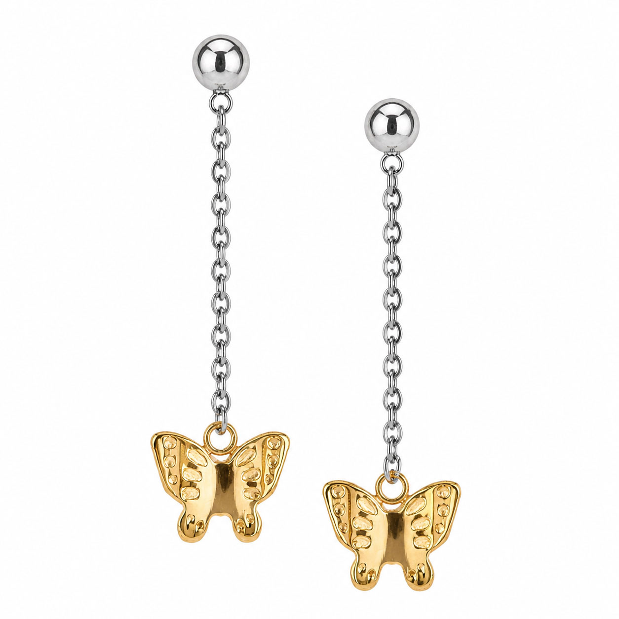 Orecchini Pendenti Farfalla Oro - Apple & Cherry