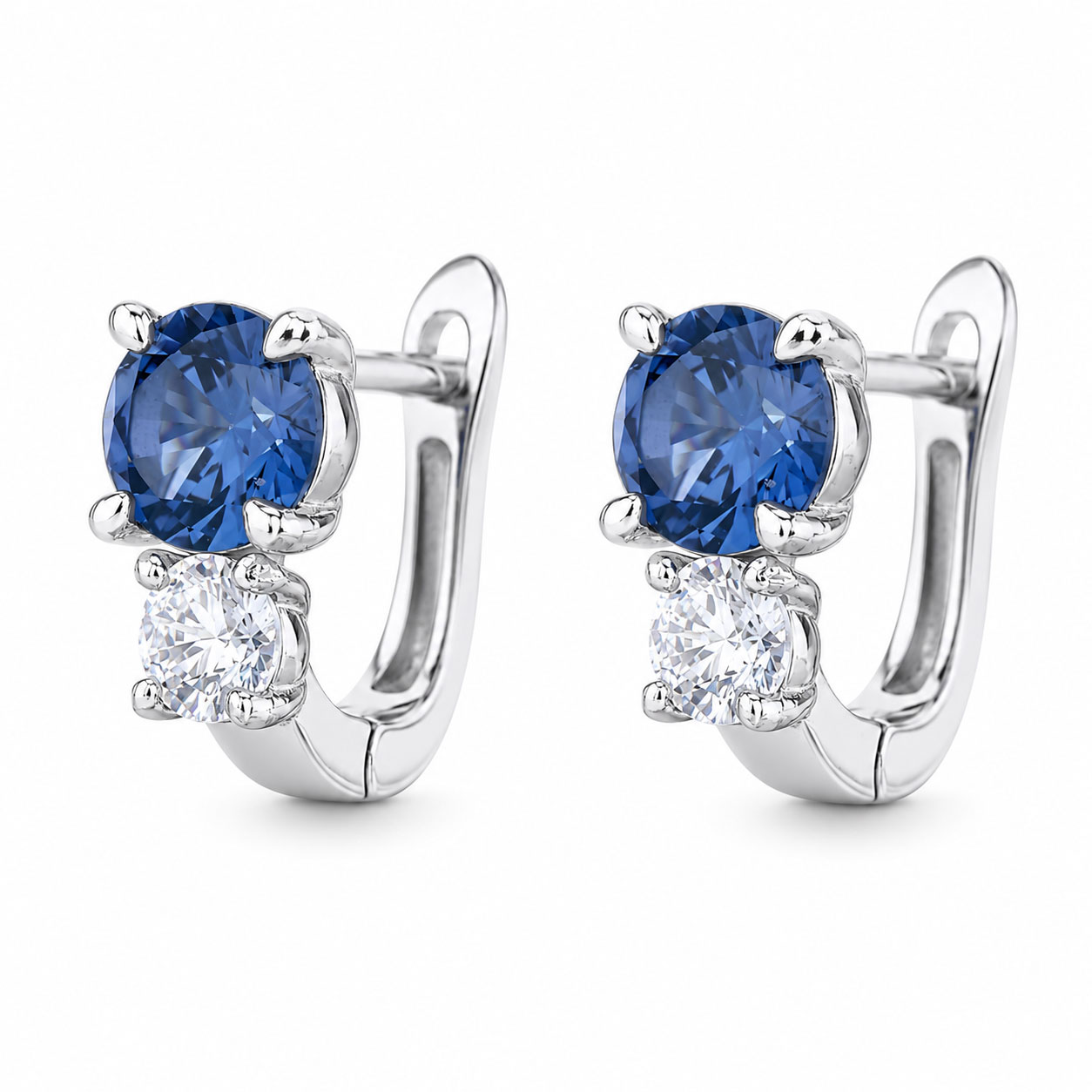 Orecchino trilogy sapphire in argento rodiato - aMarty
