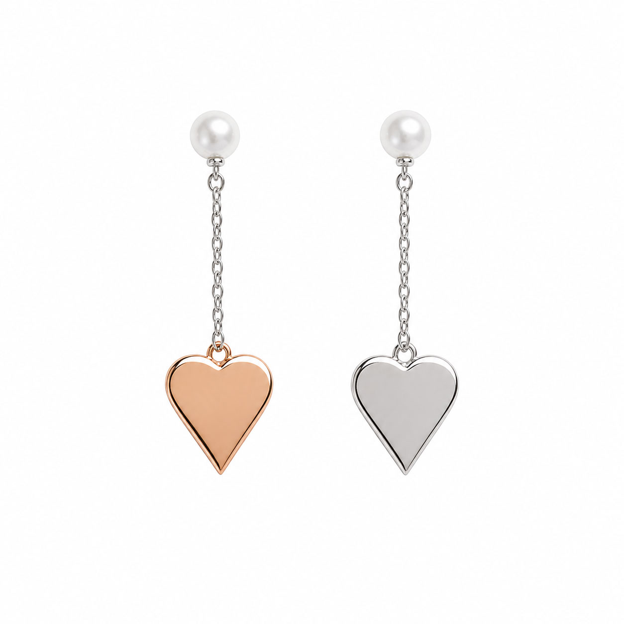 Orecchini Pendenti Cuore e Perla - Apple & Cherry